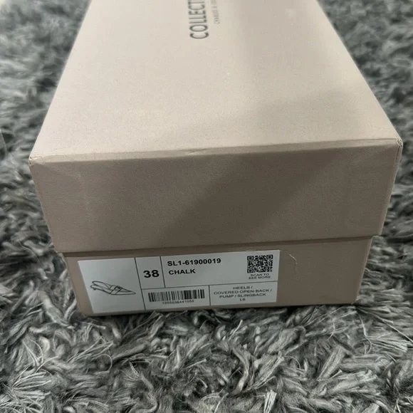 Charles & Keith Gabine Leather Interlocking Slingback Pumps in Chalk, Size 38/8‌ - Picture 7 of 7